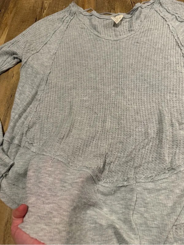 We The Free Free People Catalina Thermal Long Sleeve Grey Large - Image 4