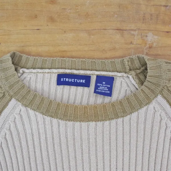 Vintage Structure Colorblock Raglan Sweater - Image 2
