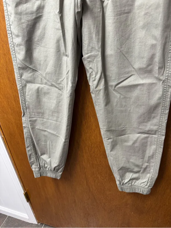 Pact Womens Stretch Poplin Joggers Cotton Blend Pants Shadow Light Green Small - Image 8