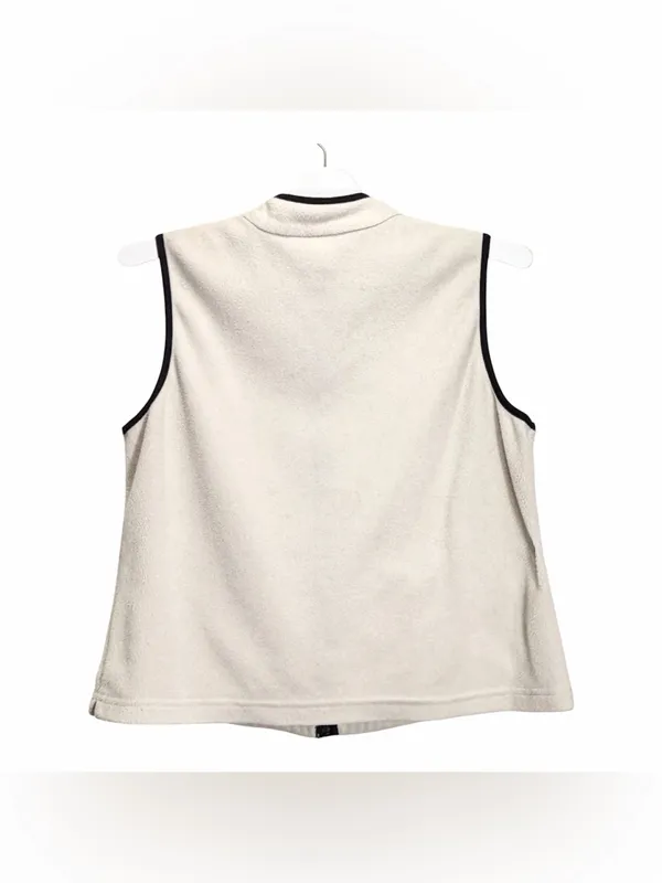TAIL Vintage Women’s Full Zip Fleece Sleeveless Golf Vest Cream Trim Size Large - Image 7
