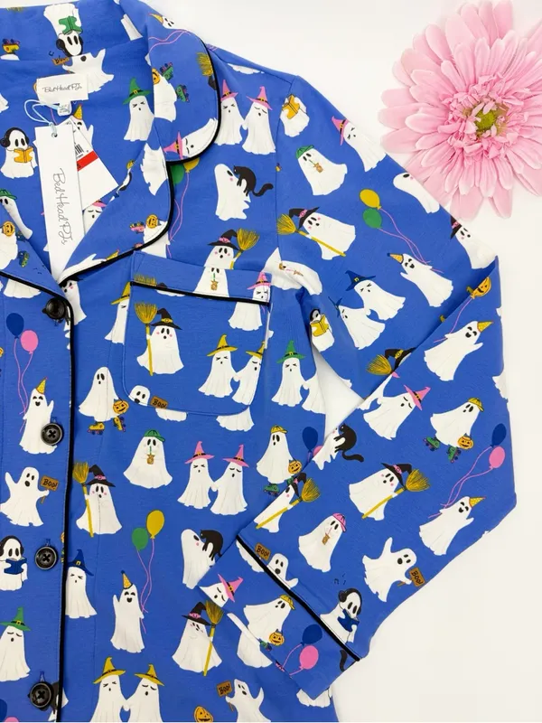 Bedhead PJs X Anthropologie That’s The Spirit Ghost Halloween Classic Jersey Set - Image 8