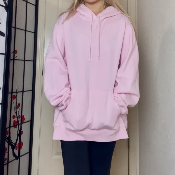 Divided - H&M | Basic Pink Drawstring Pullover Hoodie Jacket Sweatshirt - Image 4