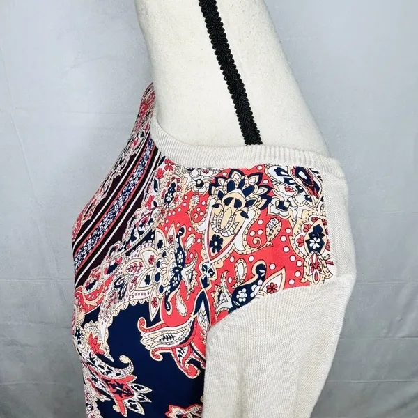 Stitch Fix MARKET & SPRUCE Lightweight Knit Top Envelope Back Paisley Size M - Image 6