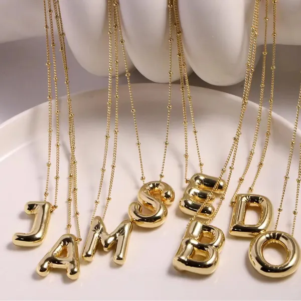 Bubble Balloon Letter G Initial Necklace Gold - Image 6