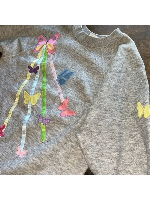 Vintage butterfly sweatshirt • cottagecore granny hippie • unique • Y2K grandma - Image 8