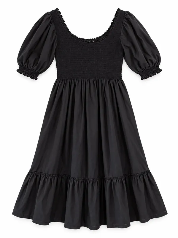 Hill House Home The Nap Dress Womens Large Black Excellent Athena Puff Sleeve - Image 2