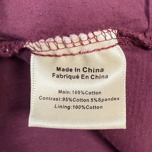 Porridge‎ Clothing Women Medium Purple burgundy Eyelet Scalloped Sleeve Boho Top - Image 4