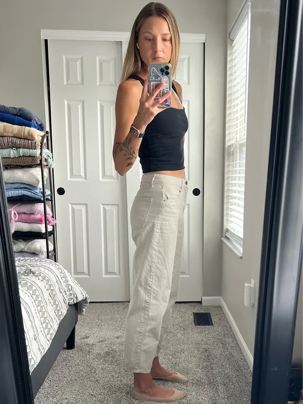 H&M Cream Barrel Jeans - Image 3