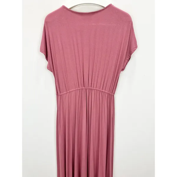 Lulus Easy for Me Rusty Rose Short Sleeve Maxi Dress Stretch Jersey Large NWT - Image 12
