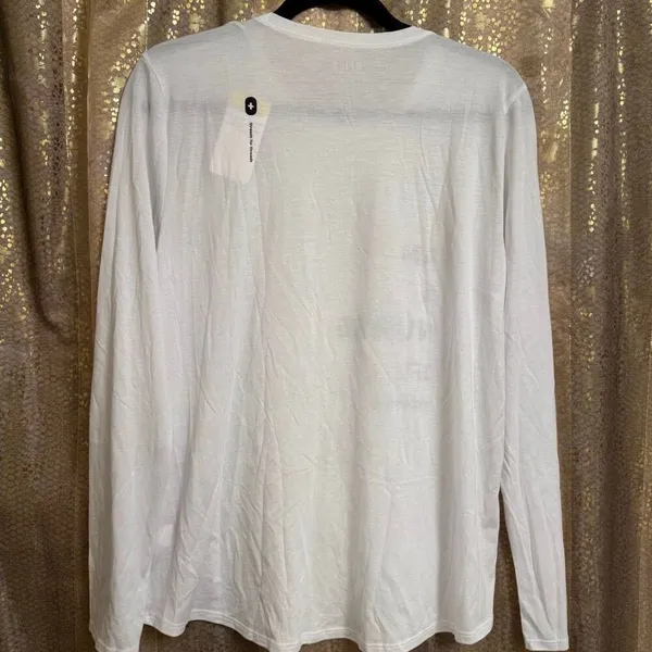 FIGS I am a nurse White Black Graphic Long Sleeve Underscrub Shirt Large NWT - Image 2