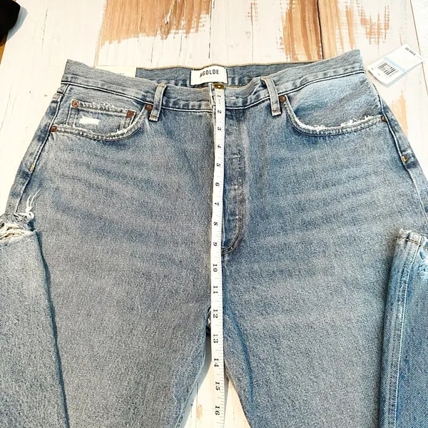 AGOLDE 90’s Pinch Waist High Rise Straight Button Fly Jeans Size 31 Endless - Image 9