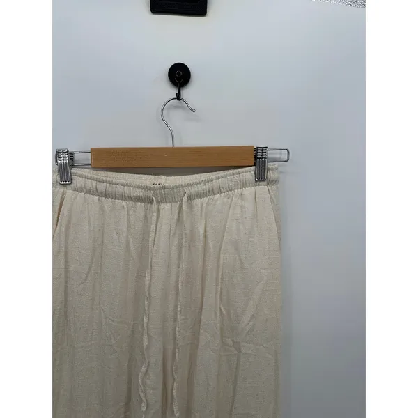 Blenca‎ Womens Cream Linen Blend Loose Fit Pants Women Sz S Boho Coastal Minimal - Image 5