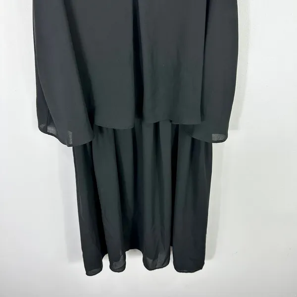 ZOA New‎ York Dress M Black Minimalist Overlay Layered Evening Cocktail Party - Image 4