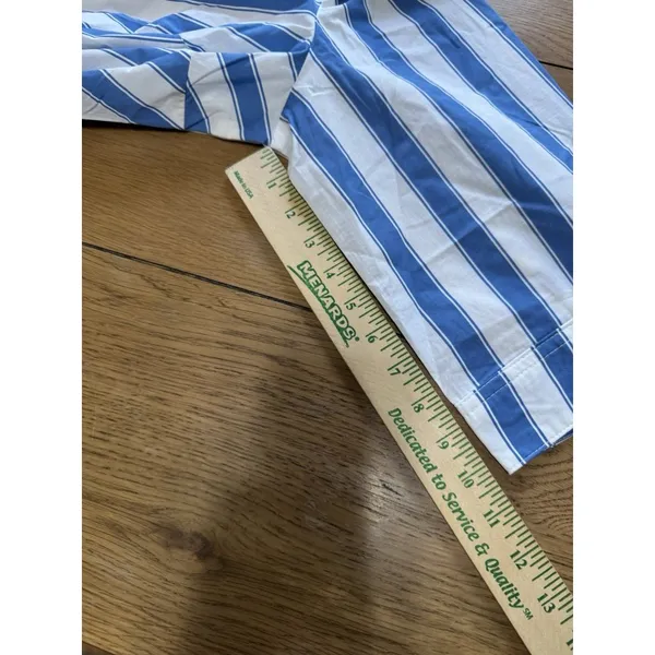 Woman Within‎ Womens Blue White Striped Print Button Up Shirt Size Large Office - Image 7