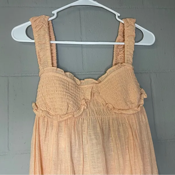 Free People Blissful Breeze Gauzy Linen Babydoll Mini Dress - Image 3