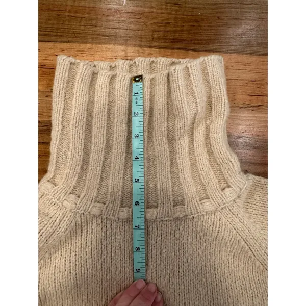 J.CREW Beige Merino Wool Turtleneck Sweater S - Image 8
