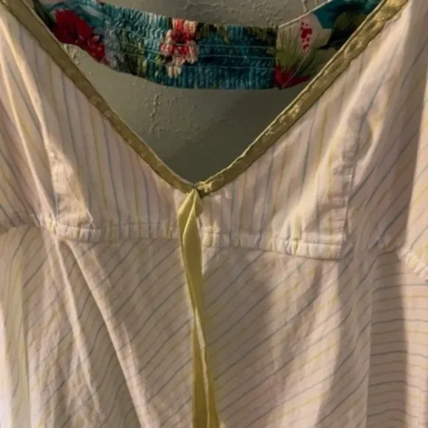 Vintage Free People halter white with green ribbon trim M - Image 3