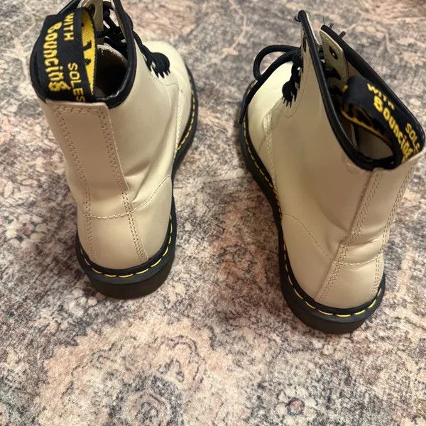 Dr. Martens 1460 Parchment Beige Smooth Leather 8-Eye Combat Boots 30552 - Image 8