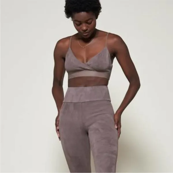 WOMN. Thea Leggings Brown Ribbed High Rise Stretchy XXL NEW - Image 5