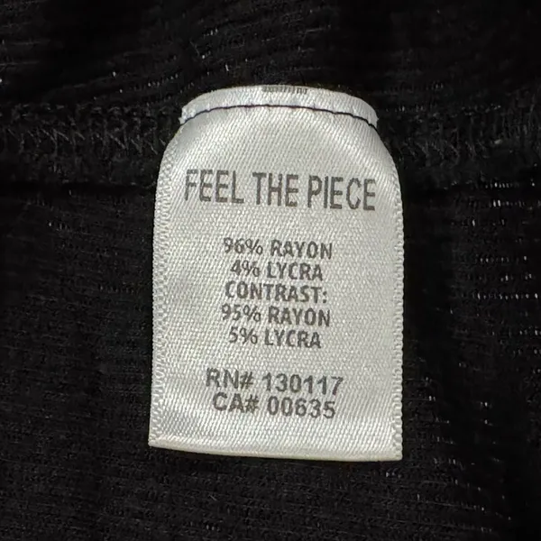 Feel The Piece Terre Jacobs Black Henley Long Sleeve Short Women’s XS/Small - Image 3