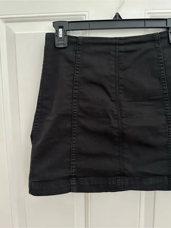 Free People Black Denim Mini Skirt - Women's Classic A-Line - Image 5