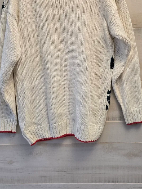 {M} Vintage Knit Christmas Sweater Red Size M - Image 9