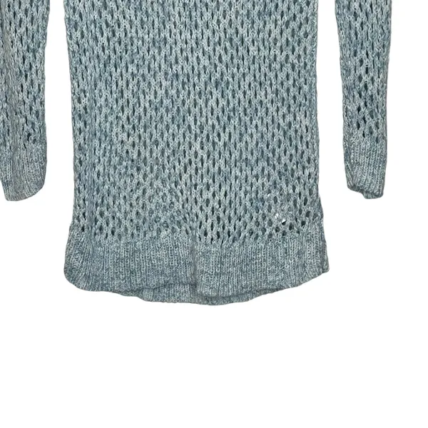 Gap Open Knit Sweater Size‎ Medium Blue Womens Cotton Nylon Blend LS - Image 4