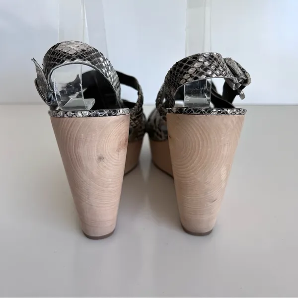 Dknyc Nikki Reptile Leather Platform Wedge‎ Shoes - Image 7