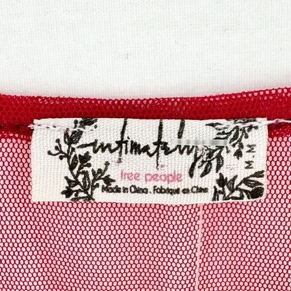 Intimately Free People Tank Top Womens Medium Red Babydoll‎ Mesh Boho Sleeveless - Image 2