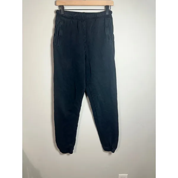 Joah Brown Oversized Jogger‎ Pant Washed Black French Terry S/M 4-6 Relaxed Fit - Image 2