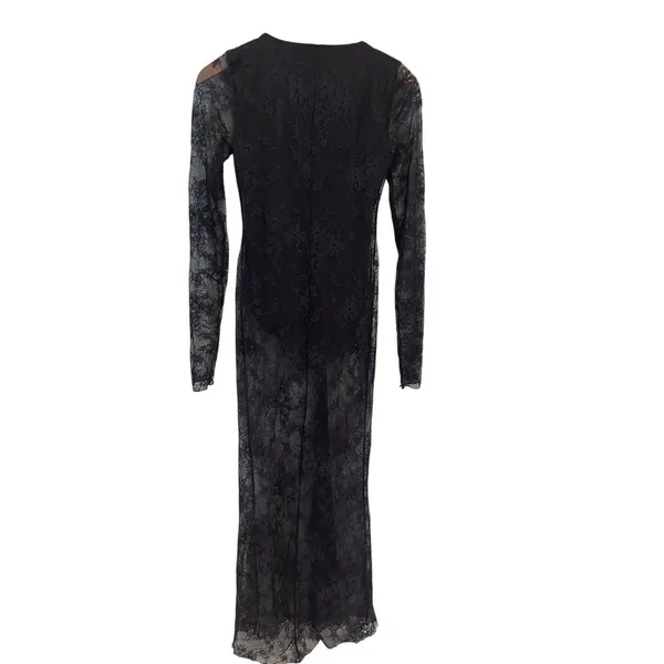Skim Black Ultra Fine Lace Plunge Long Maxi Dress M NWOT ( SOLD OUT) - Image 7