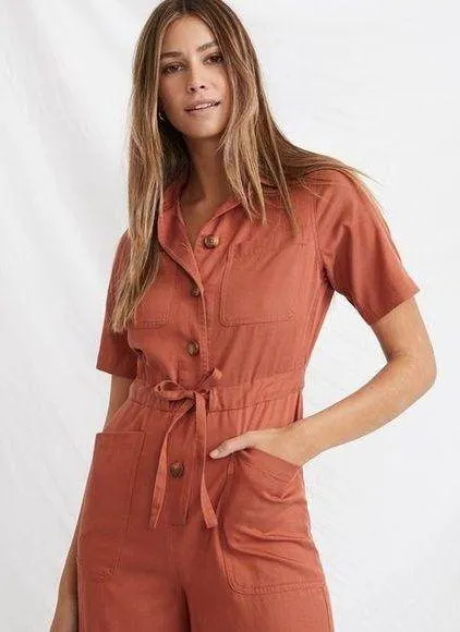 Marine Layer Joni Jumpsuit in Baked Clay - Image 3