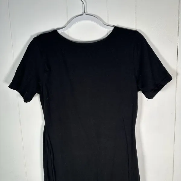 Zenana Women's XL Black Ribbed Square Neck Short Sleeve Bodycon Midi Dress - Image 6