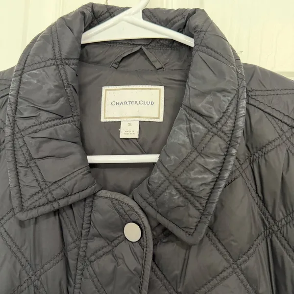 Charter Club Quilted Jacket XL Black - Image 4