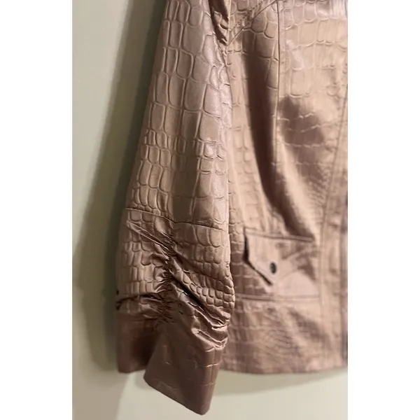 Elegantissimo Firenze Jacket Womens 10 Bronze Excellent Croc Embossed Metallic - Image 8