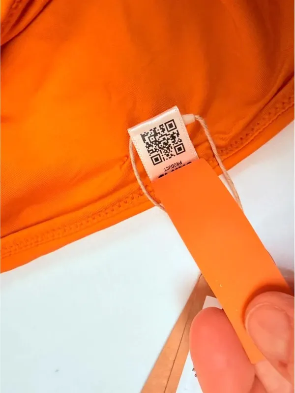 SKIMS Signature Swim Mid Waist Bikini Bottom Tangerine Orange Size M NWT - Image 5