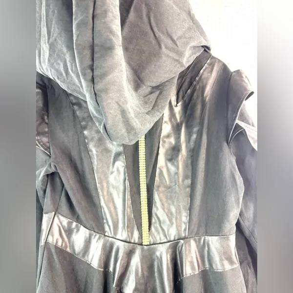 Goth Robe M Hoodie Black Zip Front - Image 6