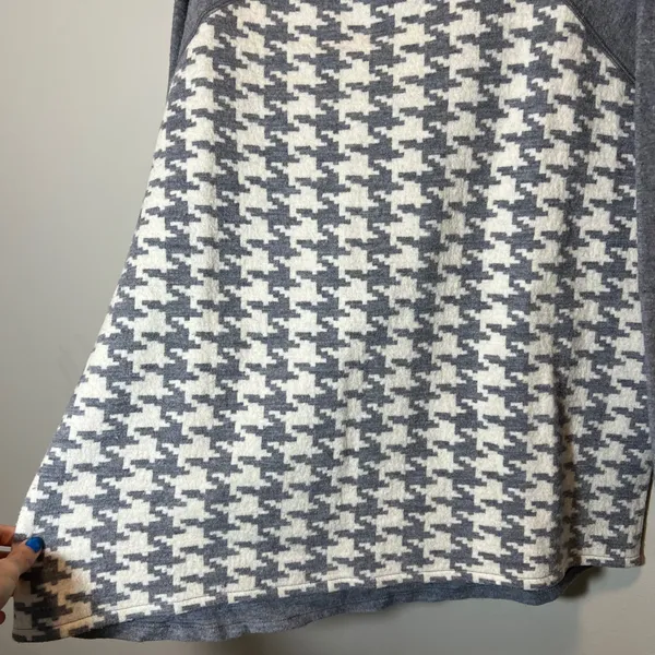 Boden Women's Grey White Houndstooth 100%‎ Wool Raglan Sleeve Sweater US 14 - Image 4
