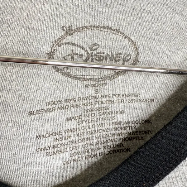Disney Mickey Mouse Skeleton Halloween Raglan Shirt Size Small V neck - Image 3