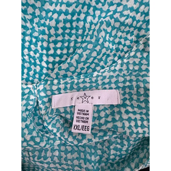 Fever Aqua and White Double Layer Sharkbite Sleeveless Tunic Top Plus Size XXL - Image 8