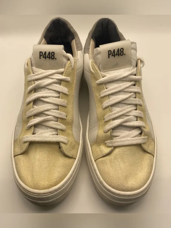 P448 women’s John platform Sneaker white cream comfort shoe 38 7.5 - Image 3