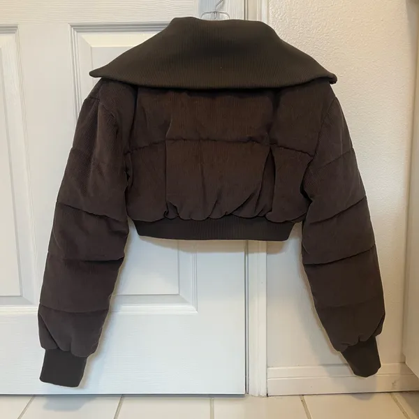 Urban Outfitters Lily Corduroy Cropped Puffer Jacket - Image 4
