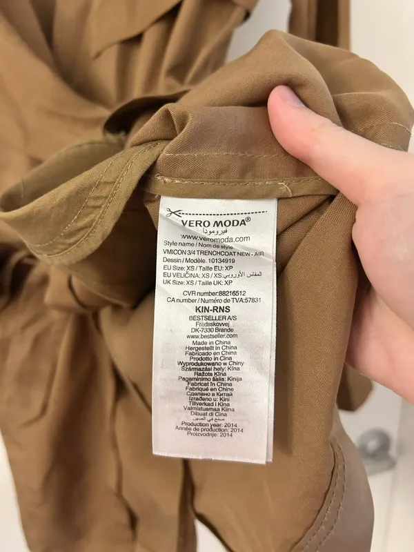 Anthropologie Cartonnier Draped Belted Dress Trench Coat in Copper Brown Size XS - Image 8