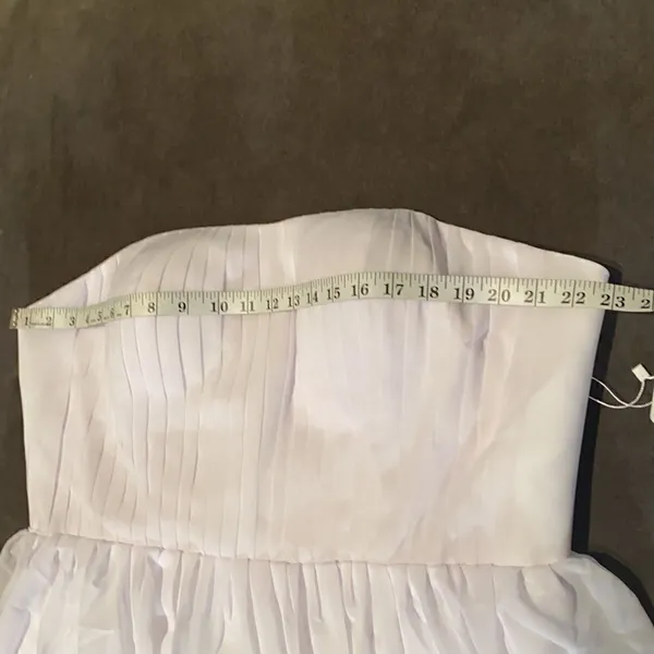 Women’s Elegant White Strapless Full Length Chiffon Prom Party Formal Dress XXL - Image 5
