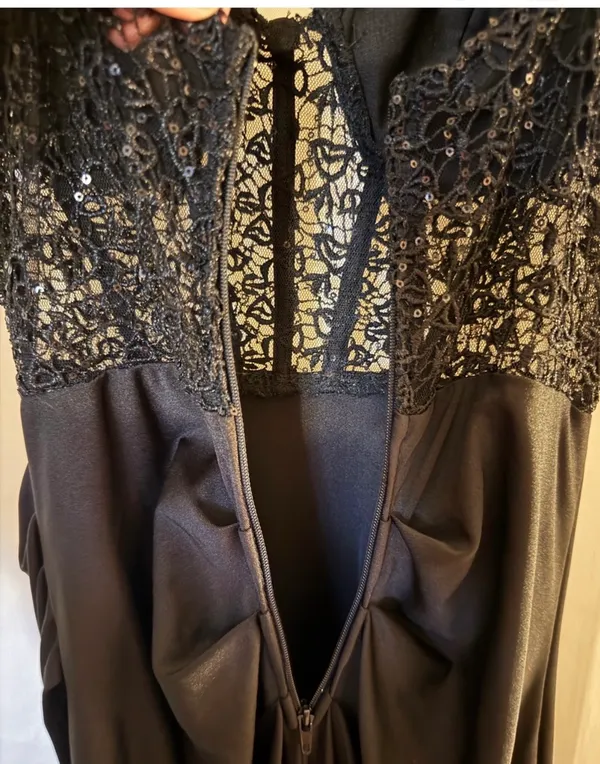 B Darlin Black Lace Bodice Slip Dress size: 3/4 - Image 7