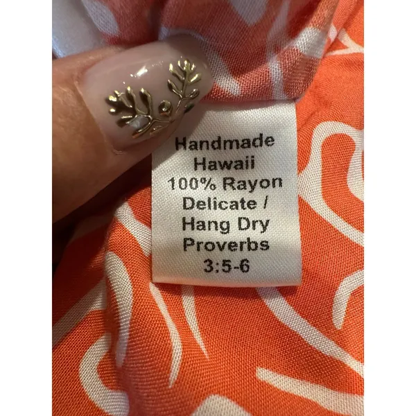 Kamea Designs Women's Hawaiian Mango ʻĀkulikuli Pockets Kawehi A-Line Dress L - Image 6
