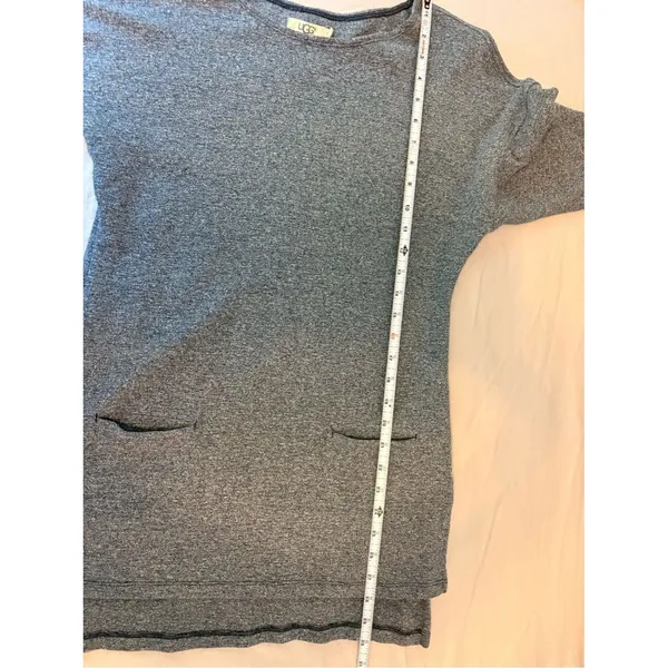 UGG Blue Heather Tunic Sweater Top Side Slit Pockets Small - Image 8