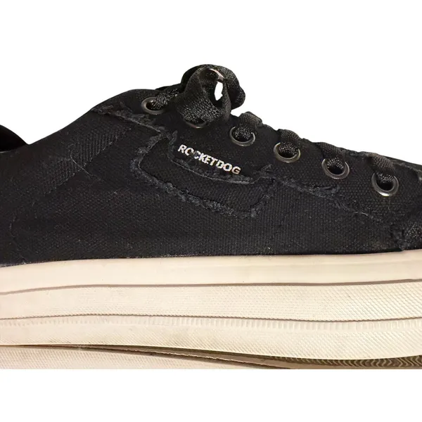 Rocket Dog Jazzin Black Canvas Low Top Frayed Sneakers Womens 9 C317/0721‎ - Image 15