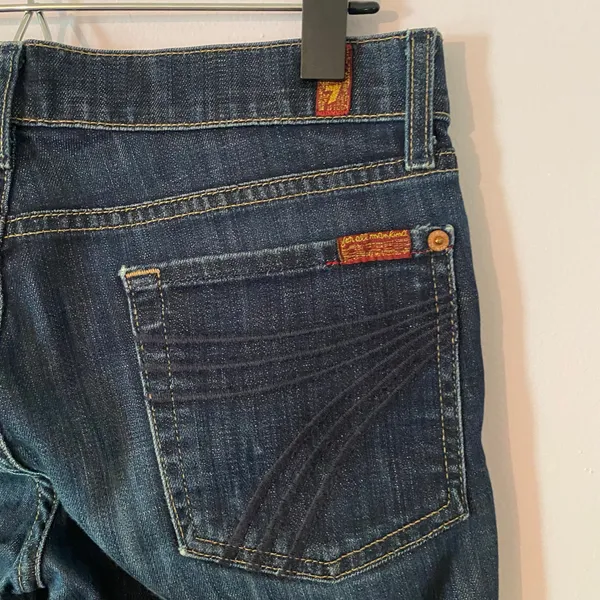 7 for all Mankind Dojo Capri Jeans Y2K Dark Wash Low Rise Retro Women's size 28 - Image 7