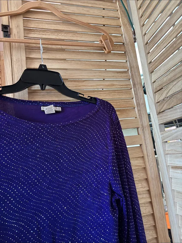 Notations Deep Purple Wave-Look Long Sleeve Top Medium - Image 2